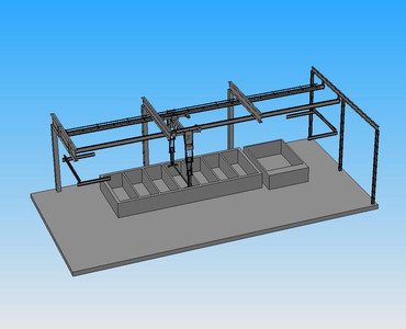 CAD-Zeichnung des kompletten Krans